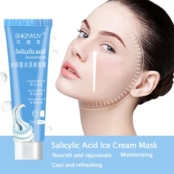 Kyselina salicylová Ultra Čistící Maska Ice Cream Hydratační Maska Čistí Póry Bělící Maska Bahenní Maska Pupínek Remover TSLM1