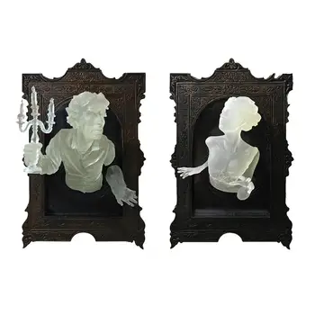3D Duch V Rámu Zrcadla Může Světelný Halloween Dekorace Haunted House Party Rekvizity Dekor Záře V Tmavé