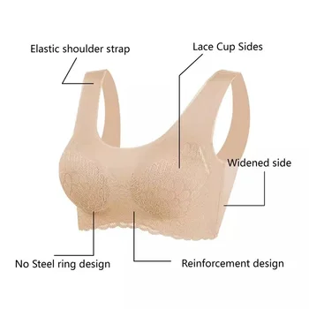 Thajsko latex bra dámské push up stretch bezdrátové 5D obrys podprsenky měkké bezešvé krajky podprsenky bezešvé zahušťování plus velikosti sportovní ve
