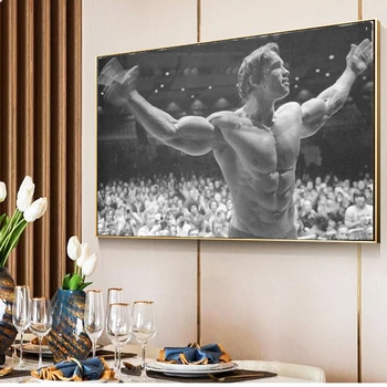 Schwarzenegger Kulturistika Malířské Plátno Cuadros Fitness Inspirativní Plakáty a Tisky Umění Nástěnné Obrázky pro Obývací Pokoj