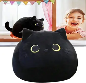 Roztomilá Černá Kočka Plyšové Hračky, Polštáře, Kreativní Kočka Tvar Polštář, 3D Černá Kočka Vycpaných Zvířat Plyšové Hračky, Polštář Roztomilé Kočky Plyšové Hračky