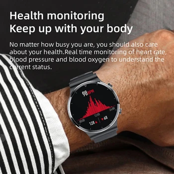 2021 Nové Volání Bluetooth Chytré hodinky Kapela Hodinky Muži Vodotěsné Full Touch Screen Sportovní Fitness Smartwatch Pro Huawei Xiaomi+box