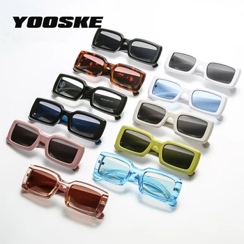 YOOSKE Značky 90. let Obdélník, sluneční Brýle, Ženy, Muži Vintage Cestování Náměstí Sluneční Brýle Gradient Odstíny Brýle UV400