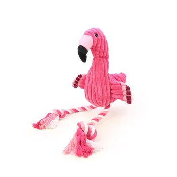 Hračka Pro Psy Kousat Lano Vlasy Zvuku Pet Hračka Pro Psy Plyšové Puzzle Pes Export Hračky Bavlněné Lano Flamingo