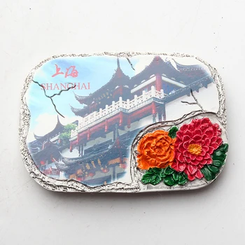 Cestovní ruch suvenýr roztomilé peking shanghai lednice magnet pryskyřice lednička vložit kuchyně dekorace kreativní nálepka