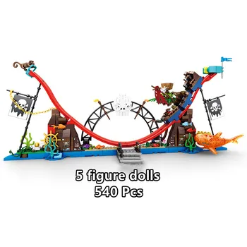 540Pcs Pirát Zábavní Park Stavebních Bloků Tvůrce Hřiště Cihly S 5 čísly Vzdělávací Hračky Pro Děti, Děti