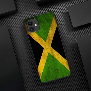 Jamaica Vlajka Telefon Pouzdro Pro Iphone 5 5S SE ROKU 2020 6 6S 7 8 Plus 11 12 Mini X XS XR Pro Max black Funda Obraz Nárazník Luxusní Etui