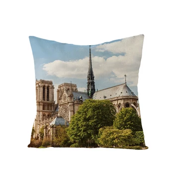 Notre dame de Paris kunst gedruckt takových památek, jak Gothic gebäude kissen abdeckung Kissen Stuhl sedací Hause pohovka Dekoration povlak na Polštář