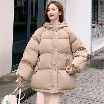 Dámské Zimy Kabáty Ženské 2020 korejský s Kapucí Zimní Parker Bunda Ženy Tlusté Bavlny Parka Oversize Volné Bundy Překonat