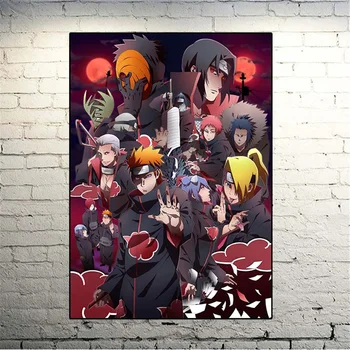 Moderní Umění Plakátu Anime Naruto Plátno, Malba a Tisk Nástěnné Vytisknout Plakát Zeď Home Obývací Pokoj Nástěnné Dekorace, Malování