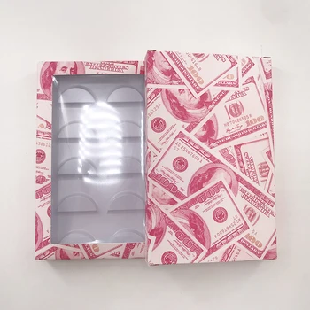 Norkové řasy dolar balení 5 párů řasy knihu růžové populární styl v kolonce 3D řasy vlastní velkoobchodní balení zdarma řasy zásobníky