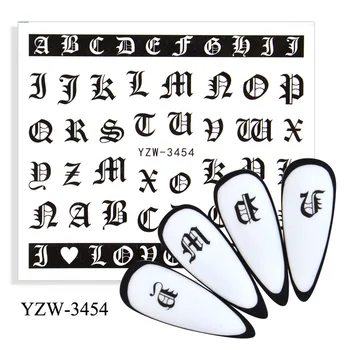 12ks Black Snake Nail Art Samolepky Smíšené Obtisky Znak, Motýl Převodu Vody Obtisky Manikúra Posuvníky Nail Art Dekorace