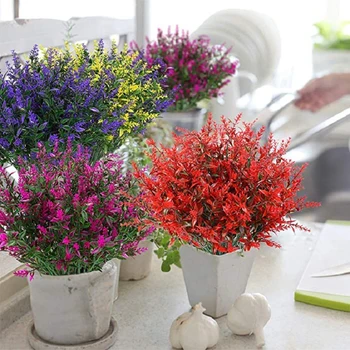 Umělé Květiny Levandule Rostliny Plastu Pro Svatební Domů Zahradní Dekorace Svatební Kytice Fotografie Rekvizity Pro Domácnost
